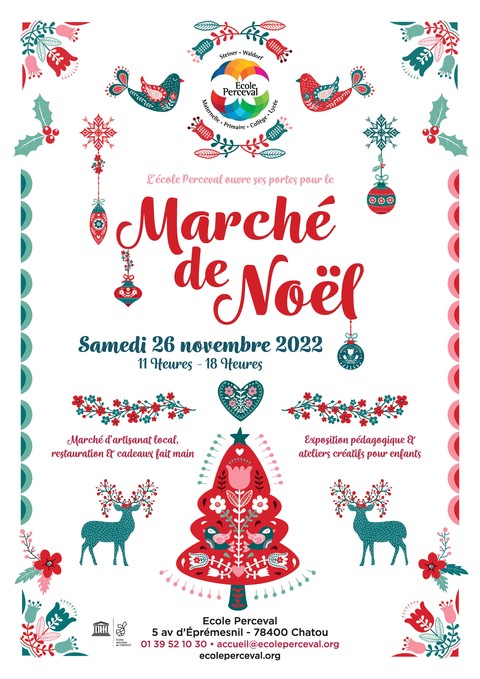 Affiche marché de Noël 2022 institut pédagogie curative